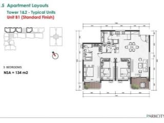 Tôi cần nhượng lại căn hộ 134m2, 3pn tại parc regent  lê trọng tấn, giá thương lượng