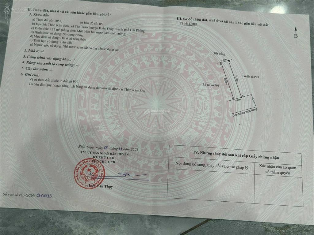 Cơ hội đầu tư hiếm! duy nhất mặt đường 354 nối kcn và cảng biển vingroup. kim sơn  kiến hải  hp