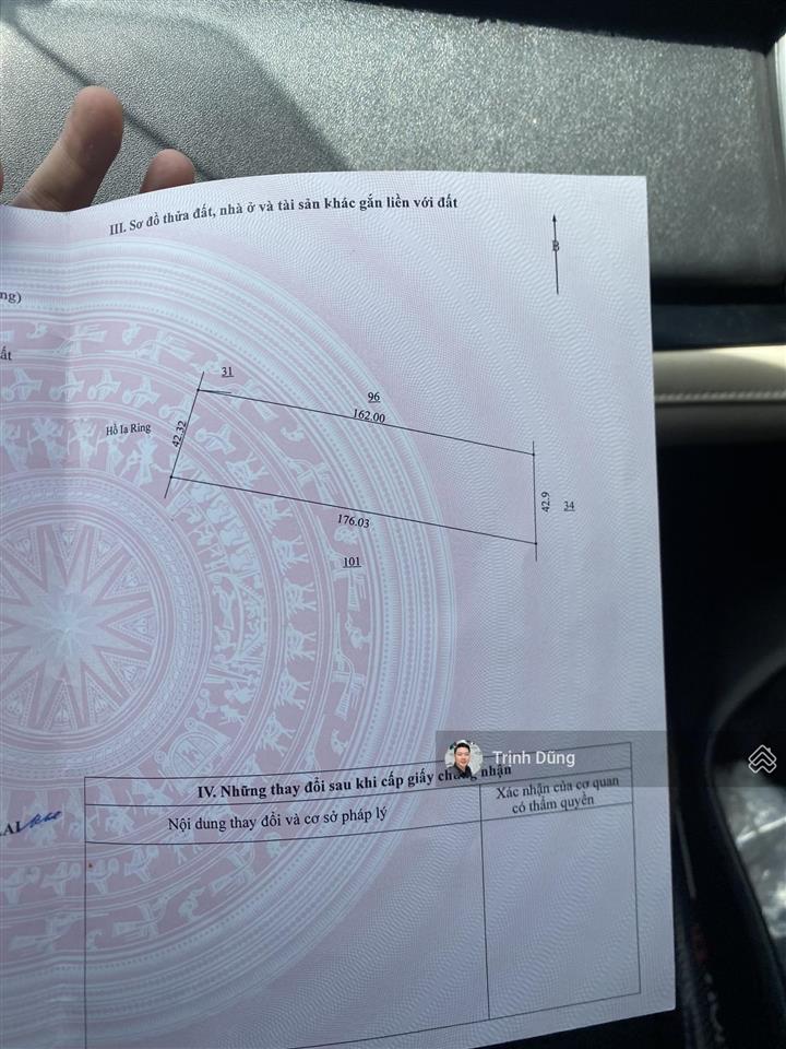 Giảm sâu 500tr, 7097m2 mặt tiền 43m gần hồ ia ring  giá chỉ 1,1 tỷ gấp để đi định cư nước ngoài