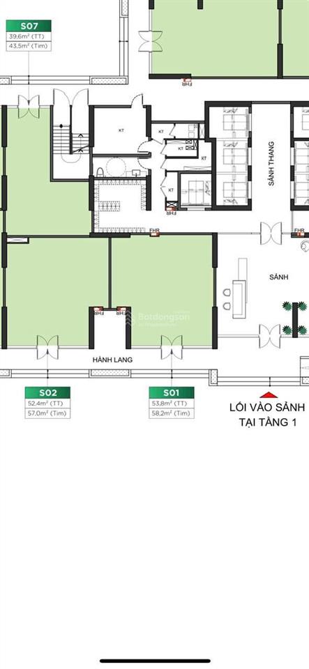 Cho thuê chân đế tòa chung cư zurich 02 căn mặt sảnh căn 02