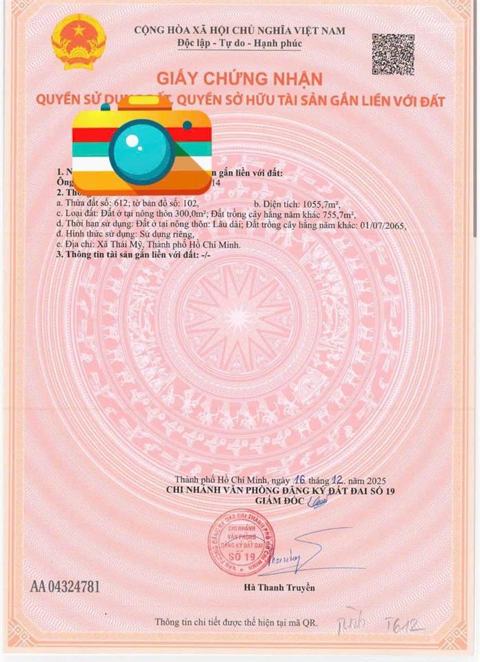 Gia đình tôi cần bán gấp mảnh vườn 1055m2(có sẵn 300m2 tc) mong gặp được khách thiện trí