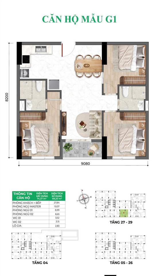 Bán bcons asahi 3pn2wc giá cđt có chiết khấu mạnh