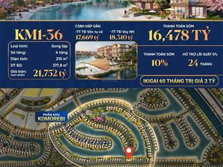 Biệt thự song lập rẻ nhất komorebi 210m2 giá tts 16,x tỷ