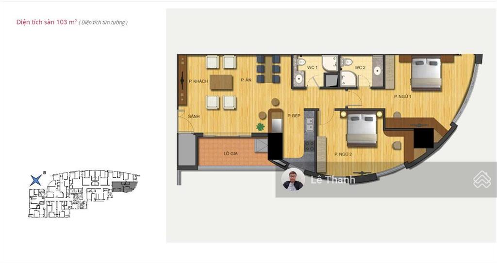 Bán chung cư thăng long tower  33 mạc thái tổ, yên hoà trung tâm cầu giấy 106.5m2 bc đông nam