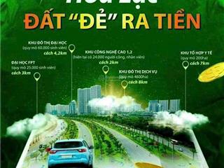 (duy nhất) đất nền hòa lạc mặt đường lớn  vài bước chân tới ga metro, sổ hồng 100m²  giá đầu tư