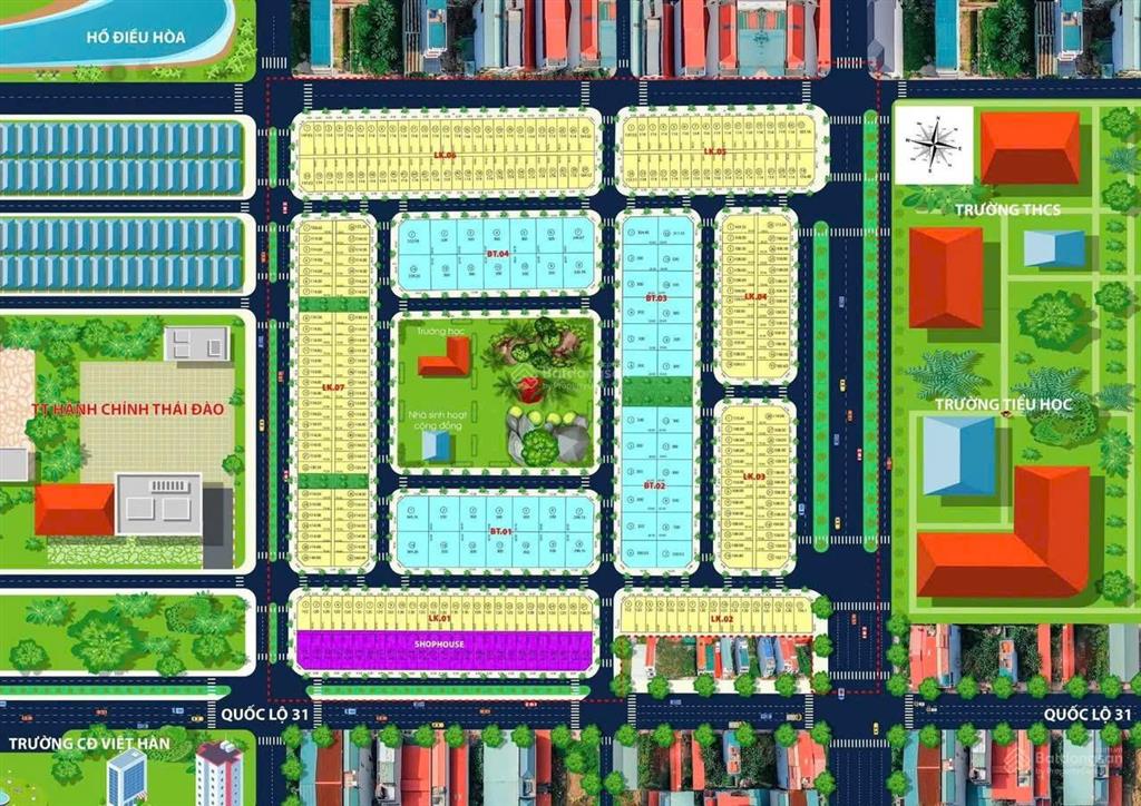 Cạnh quốc lộ 31, cạnh trường học cấp 1,2. gần trung tâm hành chính