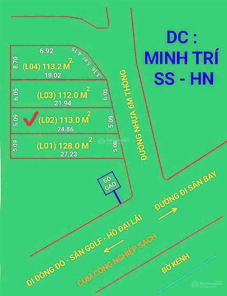Cần chuyển nhượng vị trí đất đẹp  minh trí sóc sơn