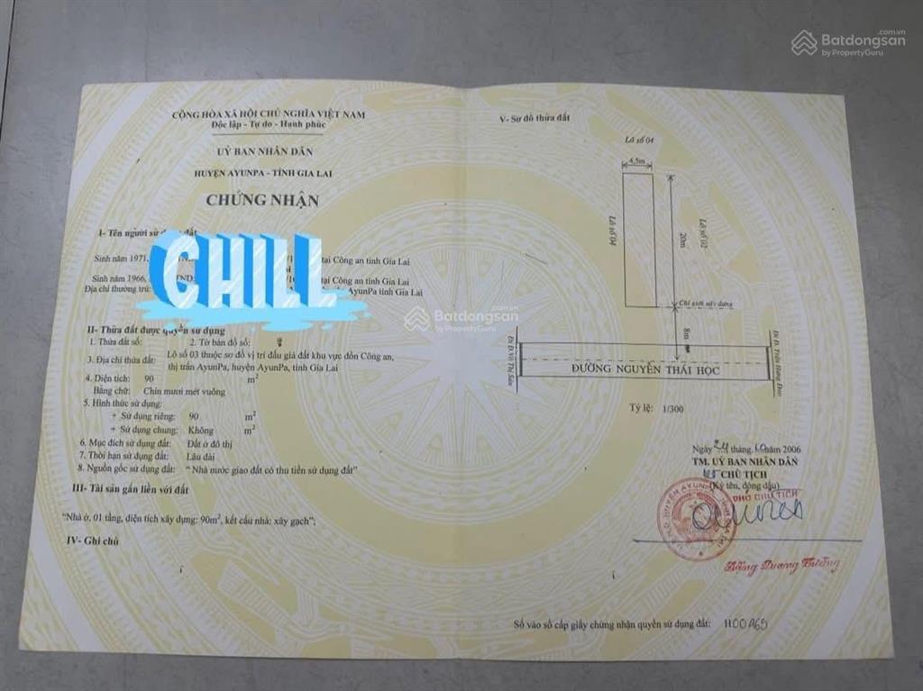 Chính chủ bán  siêu phẩm mặt tiền chợ  nguyễn thái học  ayunpa  4,5x20  chỉ 4,2 tỷ