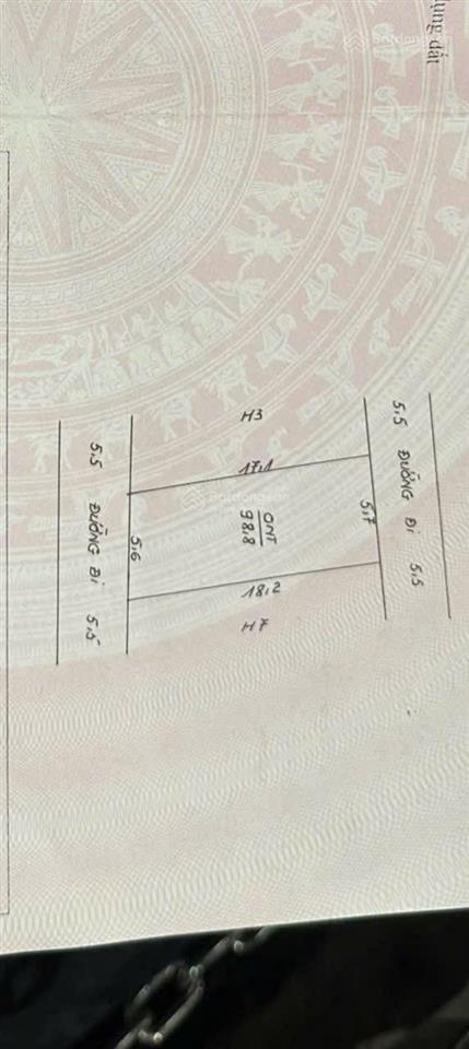 Bán đất tại xã hoàng văn thụ, chương mỹ, hà nội, 99m2 fun thổ cư, 2 mặt tiền rộng 5,7m. giá hơn 2ty