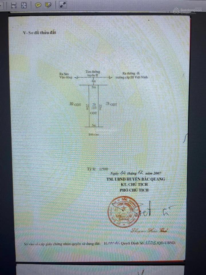 Chính chủ bán nhà đất tại tại thị trấn việt quang  bắc quang  hà giang