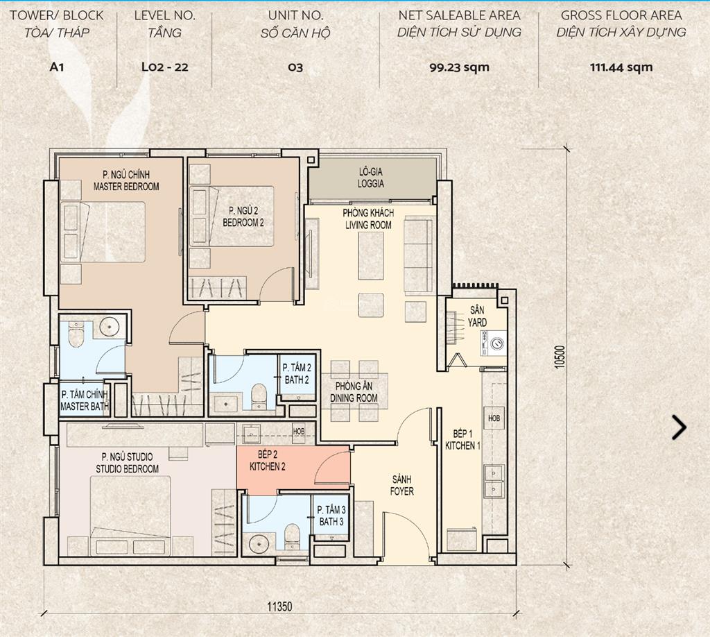 Bán 3pn delasol giá 14,5 tỷ all in view sông trực diện tầng cao mát   xem nhà 0836 414 ***