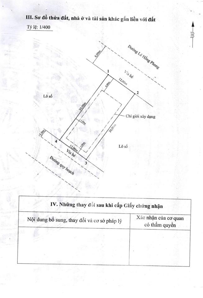Sản phẩm nét  lô đất mặt đường lê hồng phong hai mặt tiền  360m2  mt 12m  59,5 tỷ