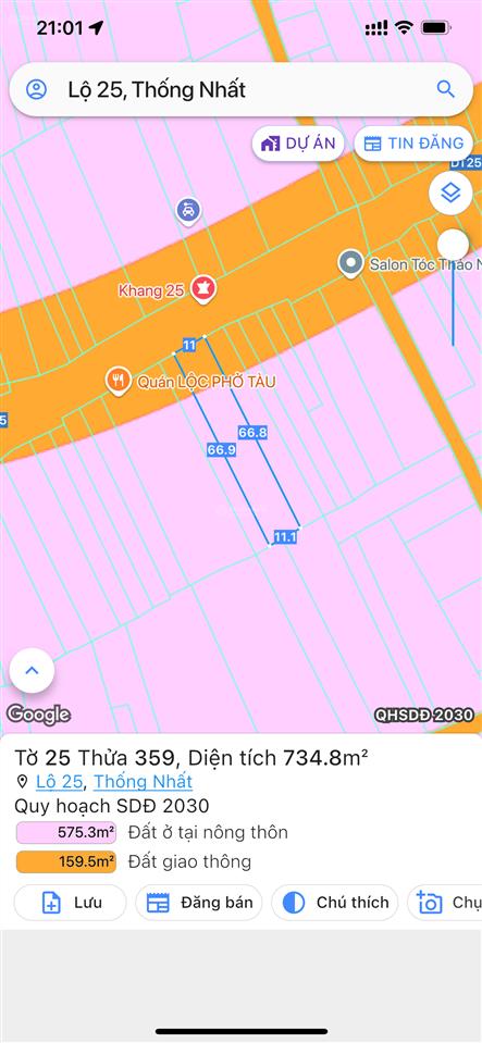 Chính chủ gửi bán lô đất 11m mặt tiền đt 769 nằm ở vị trí đắc địa đối diện phòng khám quốc tế
