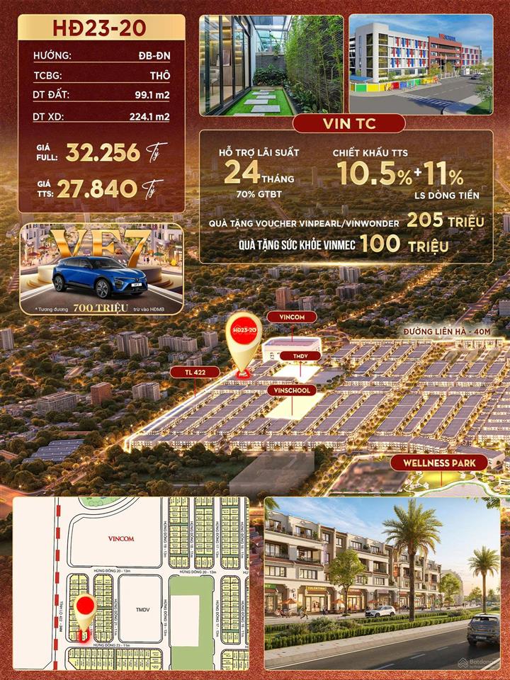 Lô góc đông nam vinhomes đan phượng chỉ hơn 9 tỷ htls lên đến 5 năm kinh doanh đỉnh