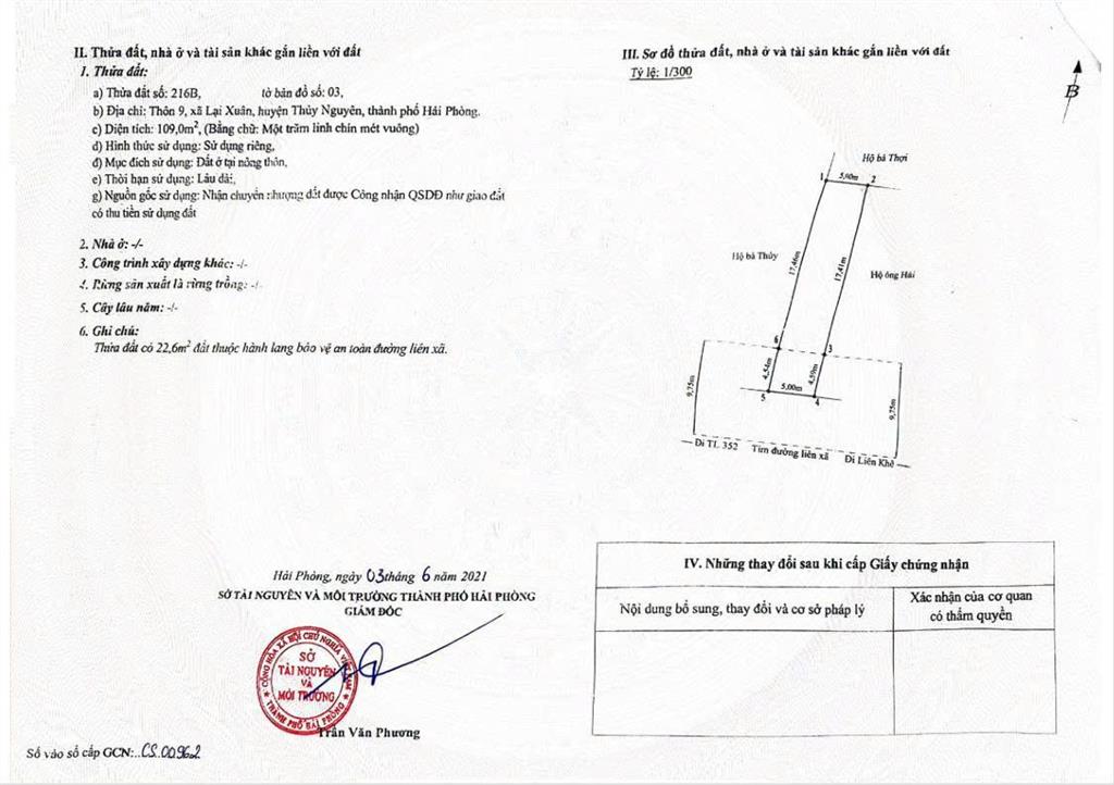 Bán nhanh lô đất mặt đường nhựa liên xã 12m tại liên xuân thủy nguyên  giá 1,05 tỷ/lô