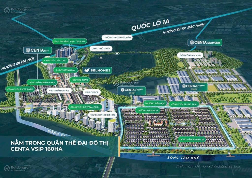 Shophouse centa riverside vsip từ sơn, 120m2, tâm điểm hạ tầng 2025  2030  giá 7.x tỷ