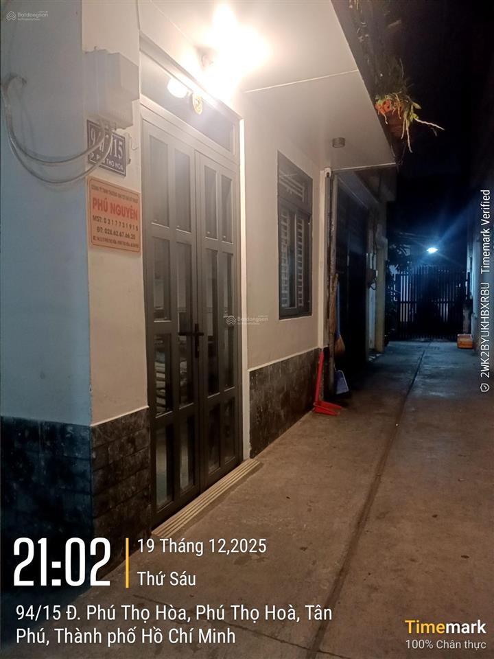 74/ phú thọ hòa, tân phú, hẻm xe hơi, dt 4.1x6.3m, 1 trệt 1 lầu, 2 phòng ngủ, 3wc