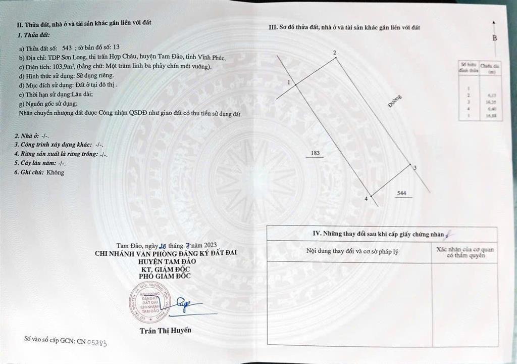 Đất kinh doanh tt hợp châu, chân núi tam đảo, mặt tiền 16m làm quán hay xây kiot đều đẹp