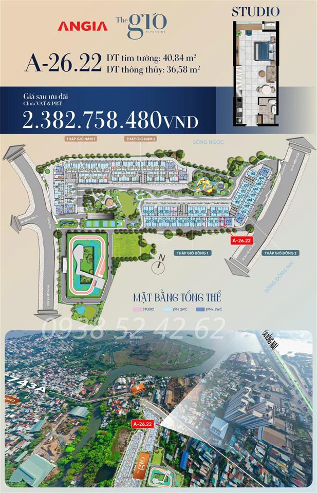 Giỏ hàng riêng căn view sông 2pn 65m2, giá 2,32 tỷ, tặng gói điện máy, chiết khấu 24,5 %