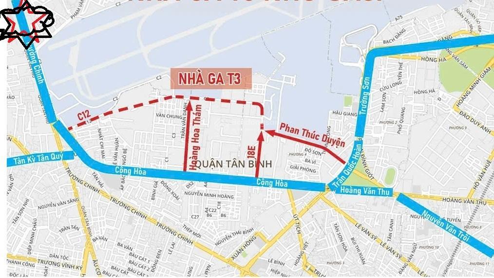 405m2 (15x27) ngay mũi tàu cộng hòa + trường chinh, p15, tb vào ga t3, 45 tỷ