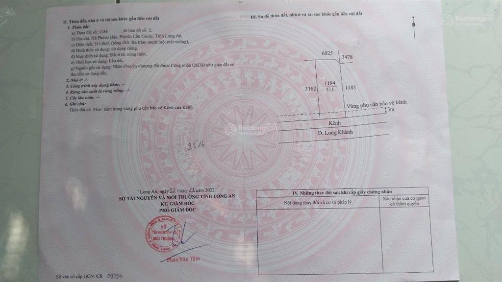 Bán đất 2 mặt tiền đường long khánh, phước hậu, cần giuộc, long an, 3,5 tỷ còn thương lượng