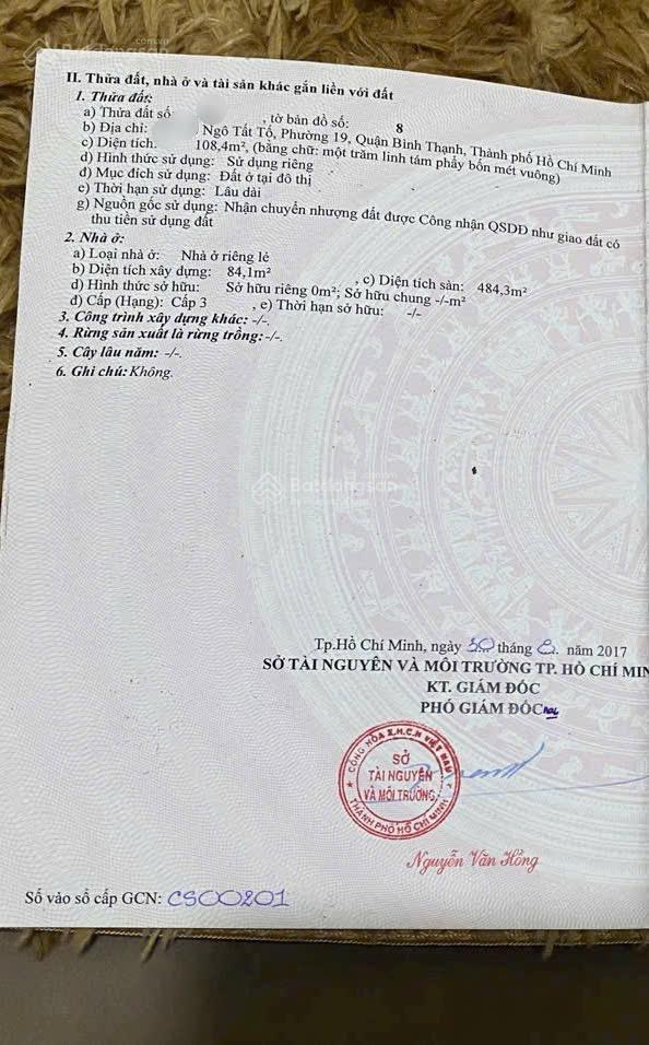 Siêu phẩm nhà phố chỉ 4tỷ390/108,4m2 đường ngô tất tố, p19, bình thạnh. cách nguyễn văn lạc 200m