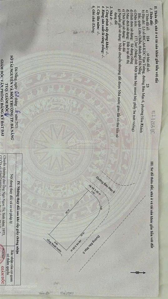 Tôi chính chủ cần bán lô góc mặt tiền bàu mạc 6 và bàu mạc 6, hòa khánh bắc, liên chiểu