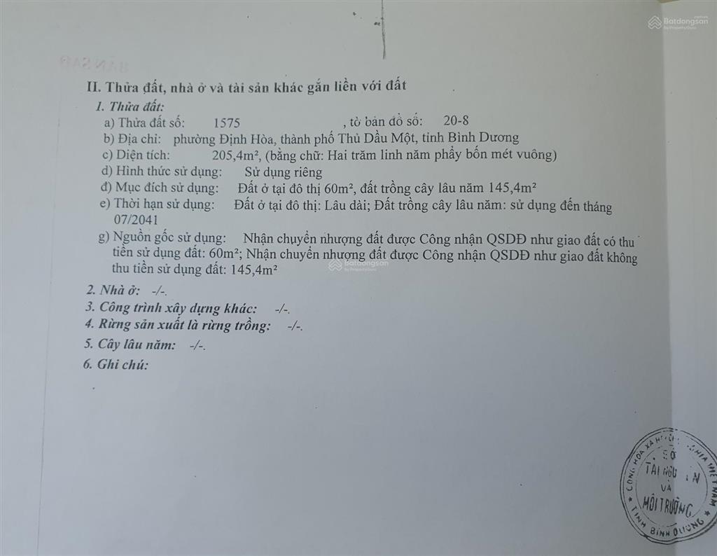 Chính chủ cần bán gấp trong tuần đất đẹp đx81 định hòa, tdm