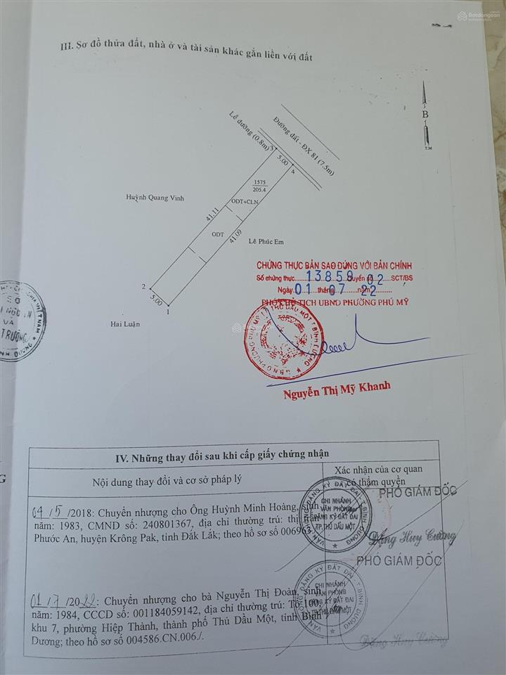 Chính chủ cần bán gấp trong tuần đất đẹp đx81 định hòa, tdm