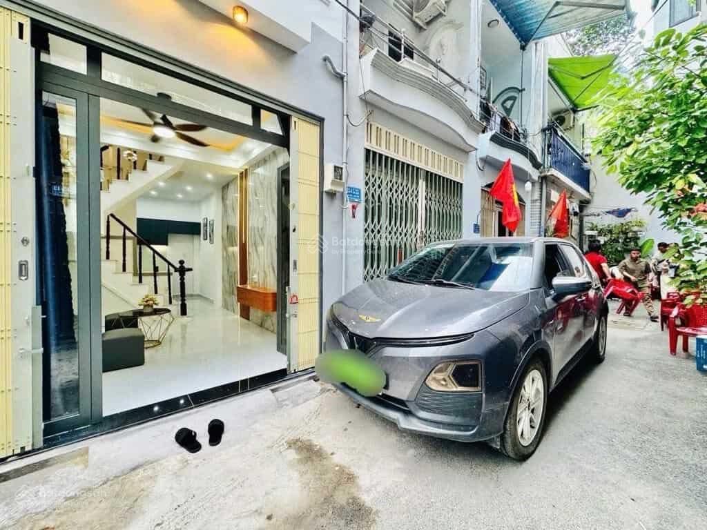 Nhà lê văn thọ, gò vấp  4.49 tỷ, dt 21.8m2 (cn đủ), 3 tầng, 3pn, hẻm xe hơi, shr cc.