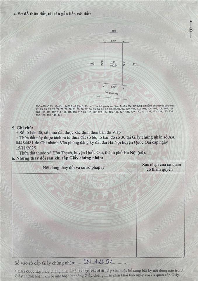 Bán đất tại (hòa thạch), xã phú cát, quốc oai, hà nội. chỉ 2,5 tỷ, 103.7m2. 0977 514 ***
