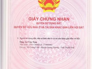 Bán đất nền 1000m2 tại quốc lộ 1a, tiên trang, quảng xương, thanh hóa, giá tốt, uy tín