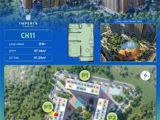 Bán căn hộ 1pn+, diện tích 48m2, giá chỉ từ 2.5 tỉ, dễ cho thuê, dễ thanh khoản