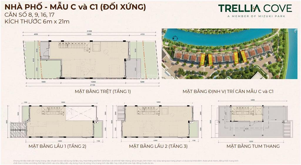 Mizuki park  nhà phố kênh đào dt đất 6 x 21m, dtxd 248,9m2  mua trực tiếp cđt  nhận nhà 11/2026