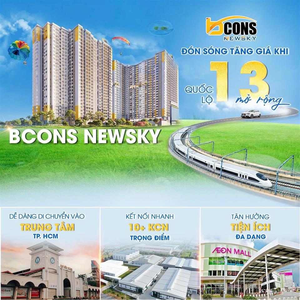 Bcons newsky bình dương  căn hộ tầm giá dễ mua  thanh toán linh hoạt