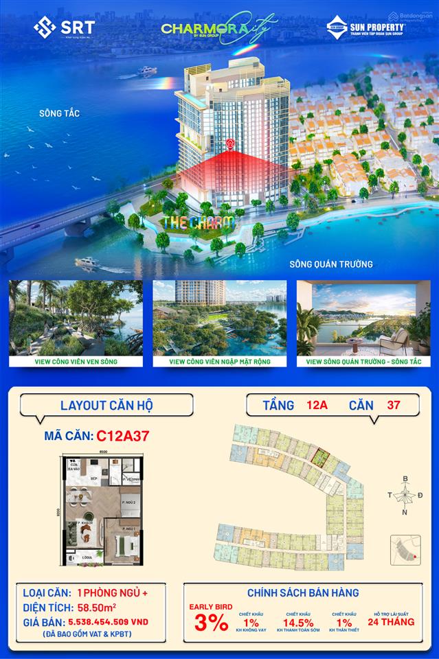 C12a37 1pn+ tầng 12a the charm charmora city giá 5 tỷ 538 triệu (giỏ hàng đa dạng giá gốc cđt)