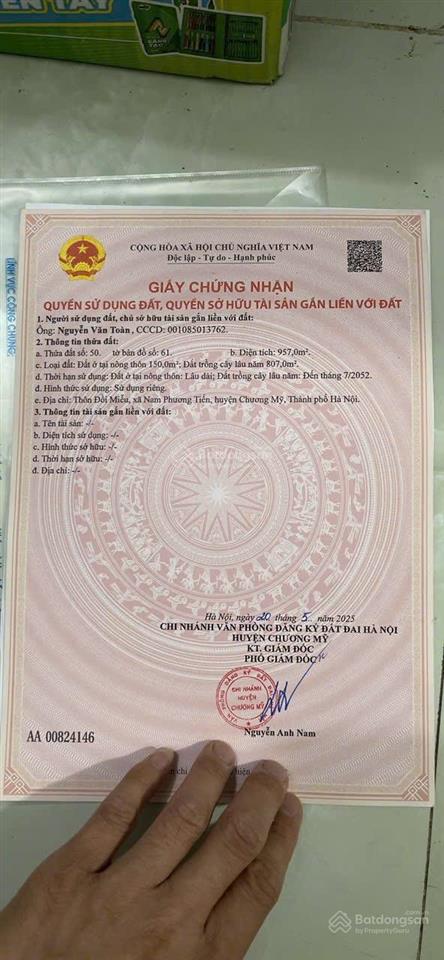 Bán đất tại liên xã, 7,256 tỷ, 1273m2 150m2 ont, chính chủ giá siêu hời, chương mỹ, hà nội view đẹp