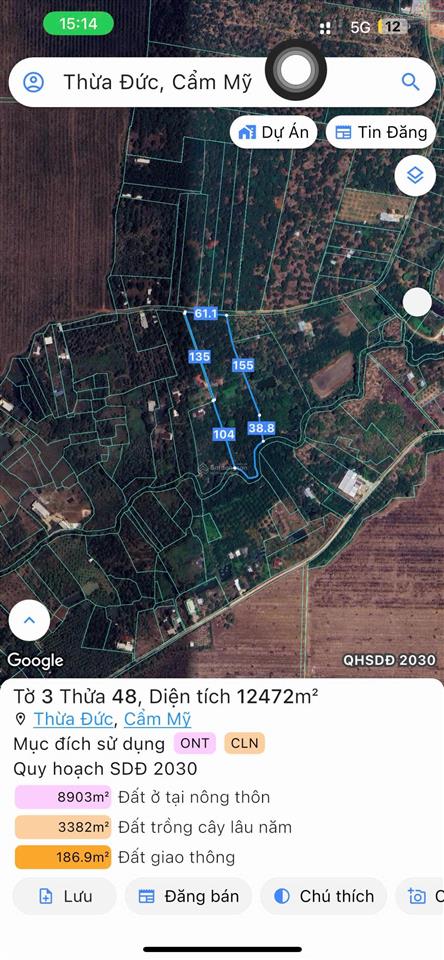 Hàng hiếm tại bán đất hương lộ 10, 15 tỷ, 12471m2, cẩm mỹ lộ 10, 15 tỷ, 12471 m2, cẩm mỹ, đồng nai