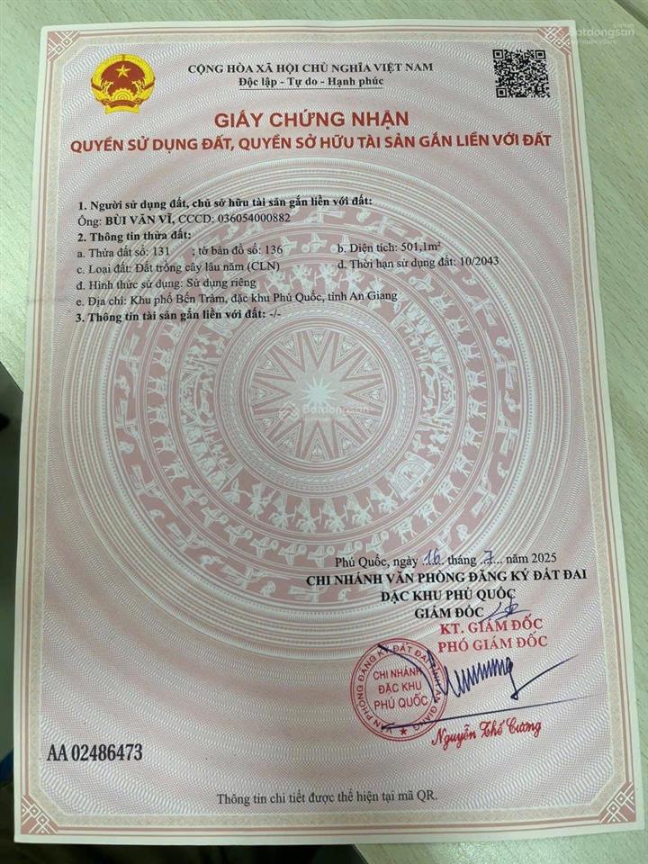 Mặt tiền bến tràm đất lớn 501m2, đường 15m, sổ hiện đường! trục bến tràm phú quốc | kết nối nhanh