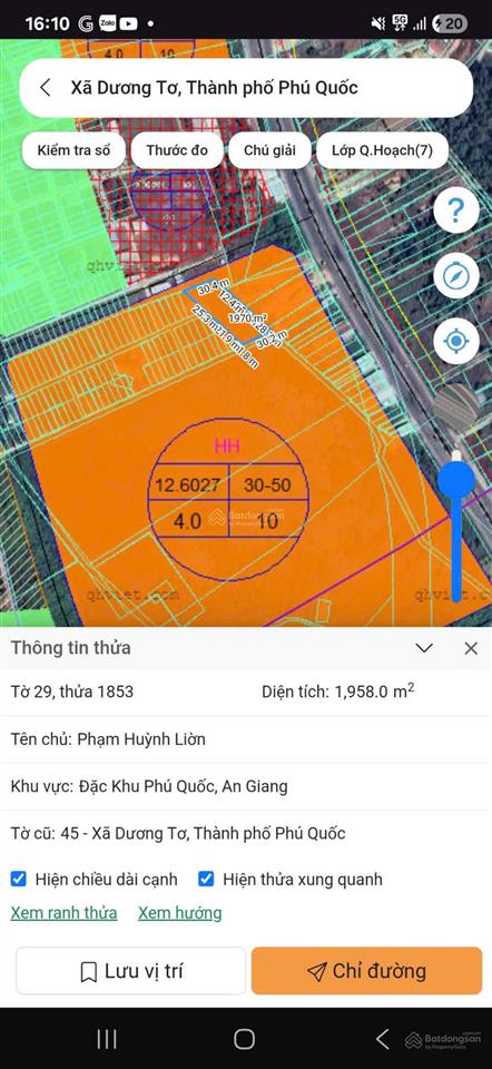 Đất cln suối đá, dương tơ, phú quốc