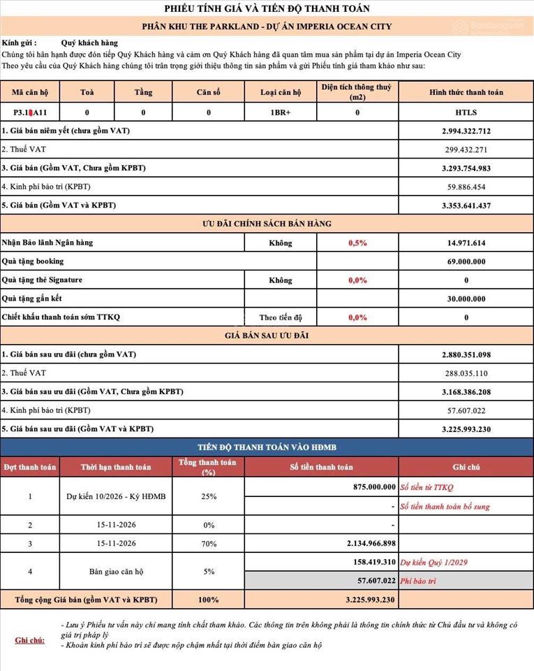 Bán 1n+ the parkland ocean park 2