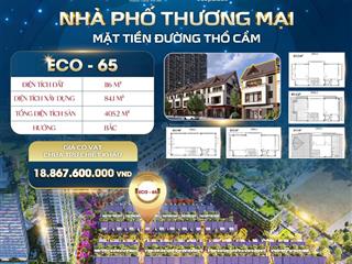 Eco65 shophouse ecopalace đường thổ cẩm khe thoáng 3 mặt tiền. với diện tích 7,25m*16m, xd 5 tầng
