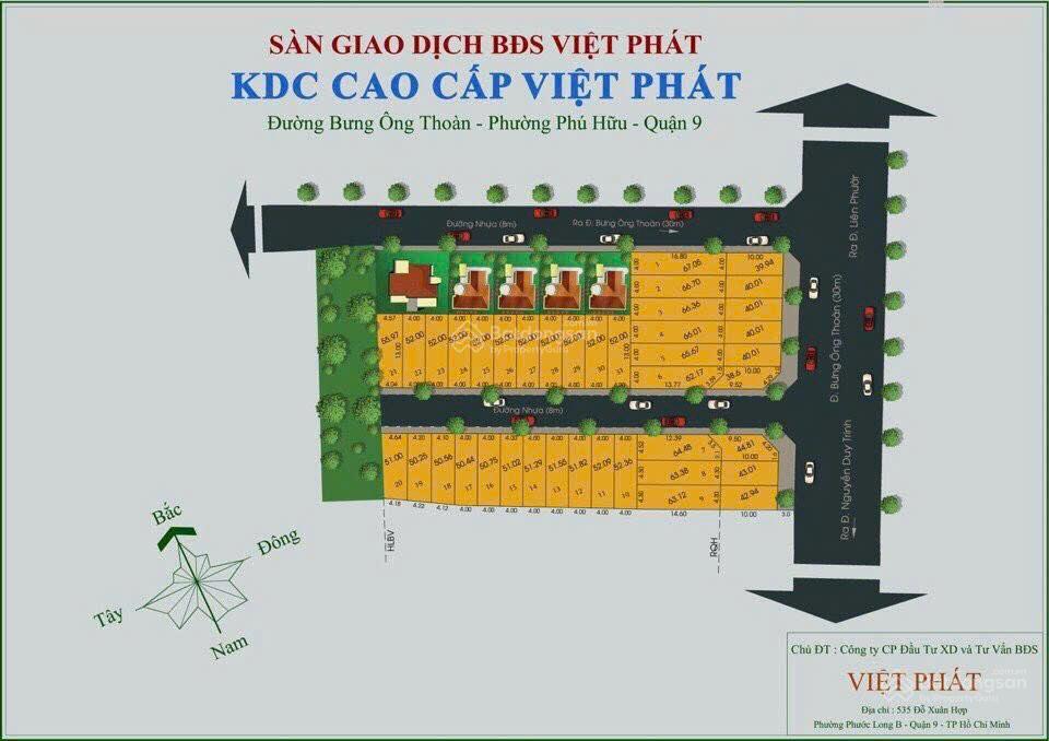 Bán đất mặt tiền bưng ông thoàn, phú hữu, quận 9, hồ chí minh, giá siêu hời 8 tỷ, dt 67 m2