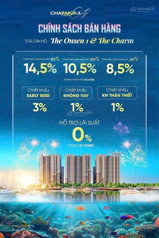 Căn 1pn+ the onsen1 view pháo hoa, ban công rộng thênh thang giá chủ đầu tư hưởng trọn chiết khấu