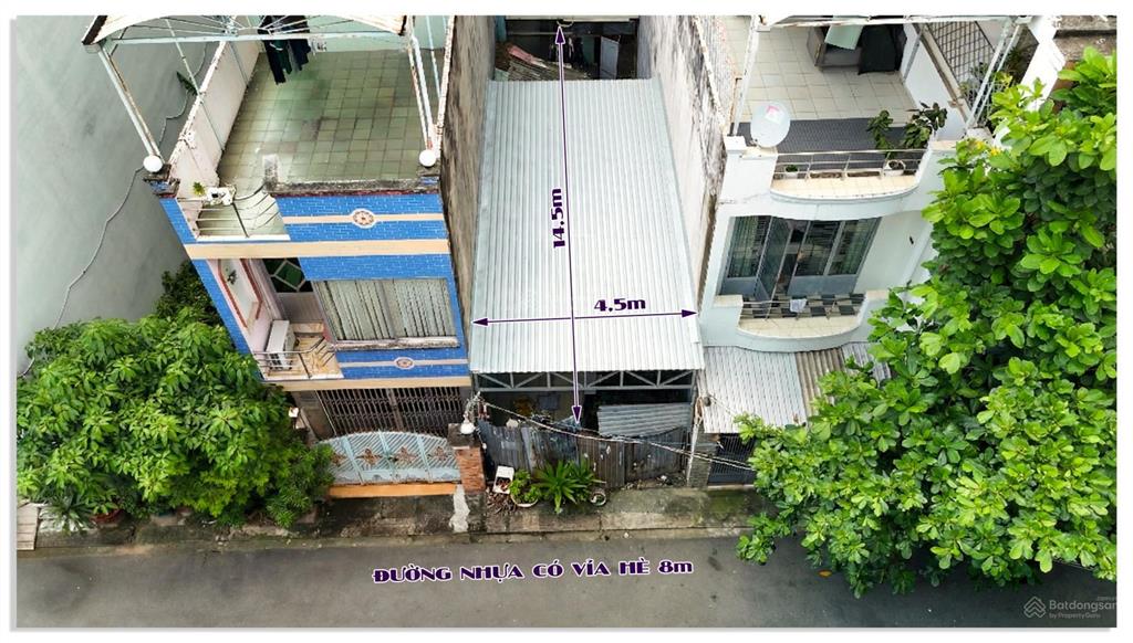 Nhà dt 4,5x14,5m (65m2), mặt tiền đường nhựa có lề 8m, q. 7. chỉ 6,3 tỷ