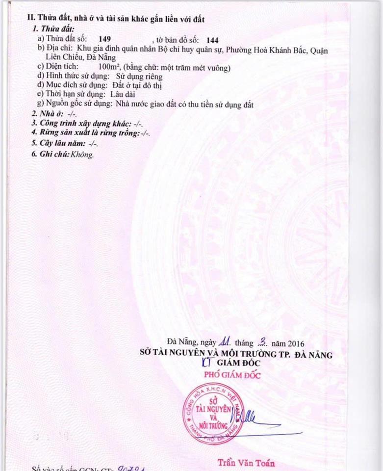 Tôi chính chủ cần bán lô mặt tiền 5m5 khu bộ đội trinh sát, âu cơ, hòa khánh bắc, liên chiểu