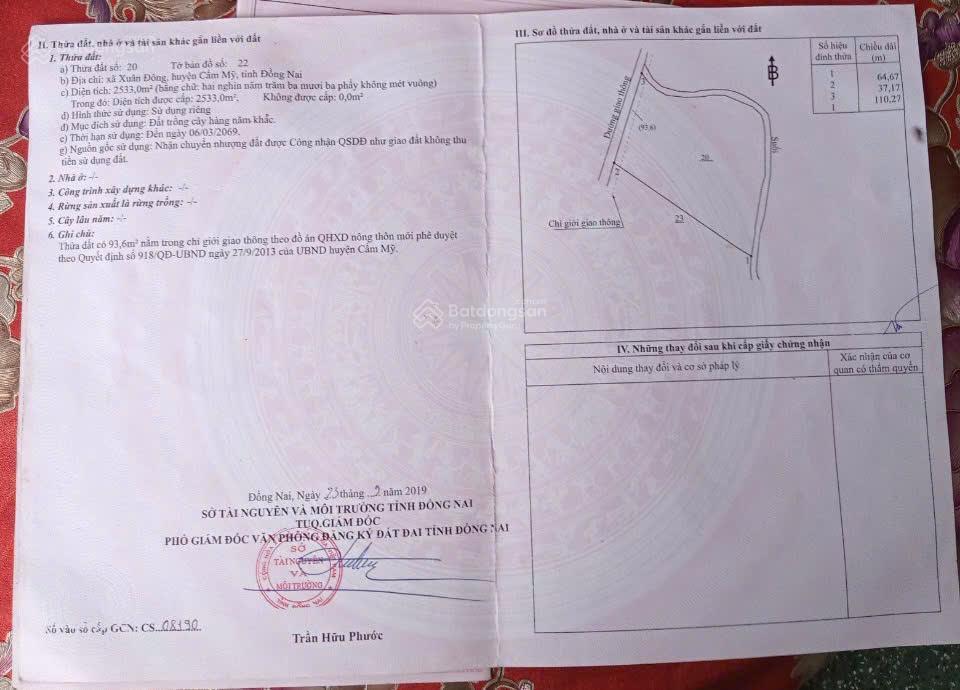 Bán đất 2 sào 533 mặt tiền đẹp có suối bao quanh, gần chợ & ubnd làm nhà vườn quá lý tưởng