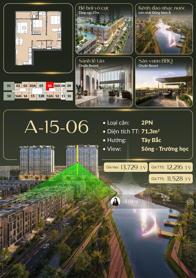 Bán 2pn lumiere midtown view nhạc nước