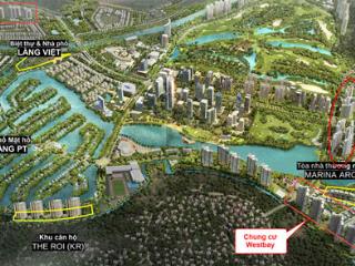 Bán 1 ngủ +1 , 45m2 sử dụng  tháp b chung cư west bay ecopark  view hồ nội khu