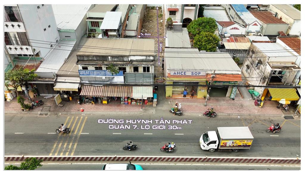 Nhà 5,4x36m (200,7m²), mặt tiền lùi huỳnh tấn phát quận 7 chỉ 12,95 tỷ